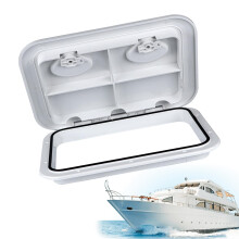 Decklukendeckel Inspection Hatch | Rectangular Marine Deck Access Cover | Non-Slip Waterproof Boat Hatch in White