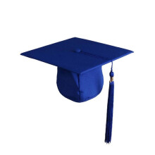 (One Size, Blue) Unisex Bachelor Cap 2023 Tassel Pendant Decoration Solid Color Classic Style Flat Top Graduation Hat