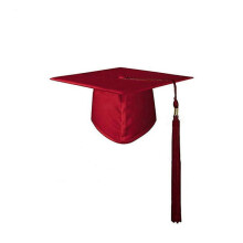 (One Size, Red) Unisex Bachelor Cap 2023 Tassel Pendant Decoration Solid Color Classic Style Flat Top Graduation Hat