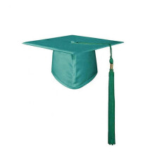(One Size, Green) Unisex Bachelor Cap 2023 Tassel Pendant Decoration Solid Color Classic Style Flat Top Graduation Hat