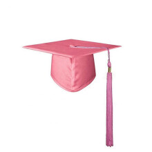(One Size, Pink) Unisex Bachelor Cap 2023 Tassel Pendant Decoration Solid Color Classic Style Flat Top Graduation Hat