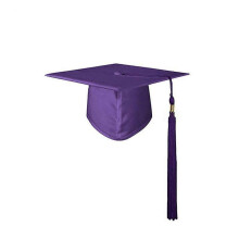 (One Size, Purple) Unisex Bachelor Cap 2023 Tassel Pendant Decoration Solid Color Classic Style Flat Top Graduation Hat