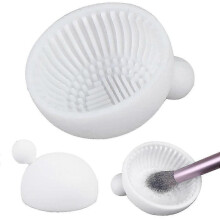 Makeup Brush Cleaning Bowl, Brush Cleaning Pad, Silicone Makeup Brush Cleaning Mats(White) s