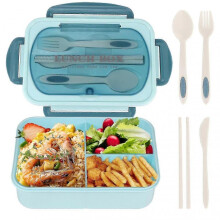 Lunch Box for Adults, 1200ml Kids Bento Box with 3 Compartments, Leakproof Bento Lunch Box with Utensils, Greenv
