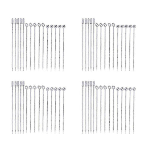 60x Stainless Steel Cocktail Picks Martini Picks Set -JA e