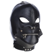 Gimp Mask Wicked Demon PU Leather Mask with Plush Lining, Adjustable Back Tie, Removable Design for Costumes