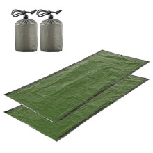 2 PCS Emergency Blanket with Storage Bag Portable Lightweight Emergency Sleeping Bag for Camping Tra