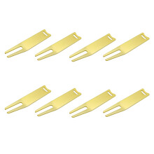 Green Metal Divot Tool Set of 8 Pcs, Curved Bending Design, Durable Golf Accessories, Ideal for Greens Maintenance