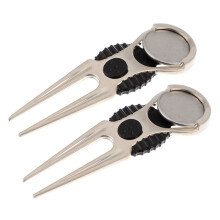 Green Ball Divot Markers 1 Inch Zinc Alloy Compact Golf Tool for Lawn Outdoor Use Clicker Accessories