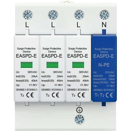Low Voltage Surge Protector for Home with Visual Module Display for Easy Fault Detection and Replacement (EASPD-E-4P-275V) 2