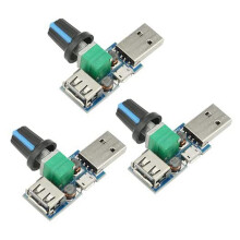 5W USB Fan 3-Pack with Adjustable Speed Control, DC 5V Input, Compatible with 4-12V Power Supply, Quiet Operation