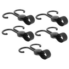 5 Pieces Double Hooks for Strollers with Rotatable Design, Versatile Hanging Hooks for Bags and Clothes, Black