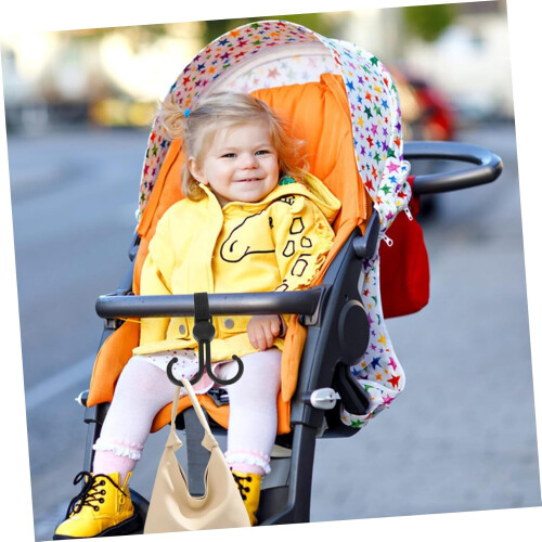 5 Pieces Double Hooks for Strollers with Rotatable Design, Versatile Hanging Hooks for Bags and Clothes, Black 1
