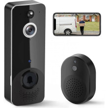 Doorbell Camera Wireless, EKEN Wireless Doorbell Camera with Chime, Motion Detector, 2-Way Audio, HD Door Camera, Night Vision, Cloud Storage, 100% Wi