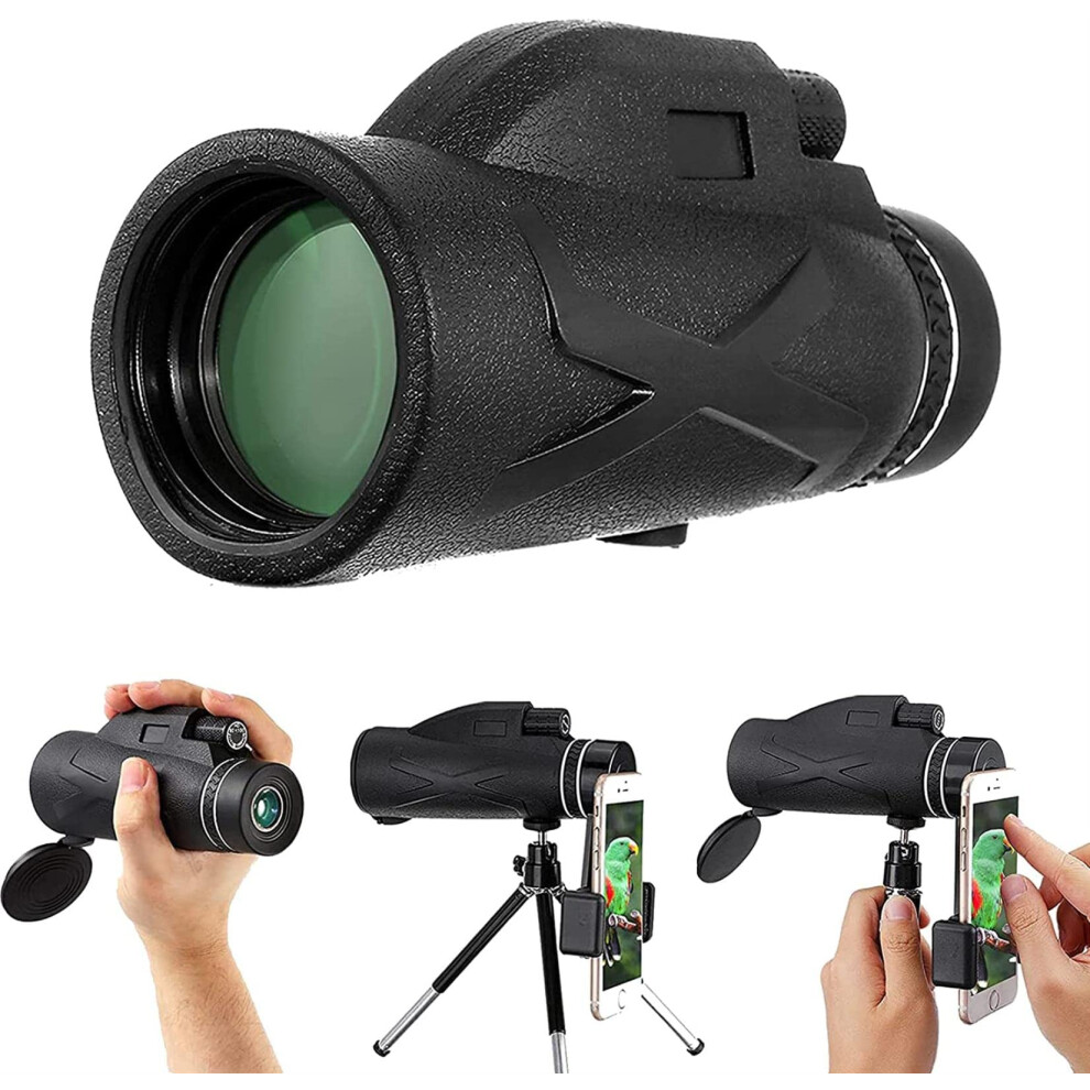 Monocular Telescope 80X100 Hd Waterproof With Smartphone Holder Tripod Bak4 Prism Fmc For Hiking Bird Watching Camping 6482260209609