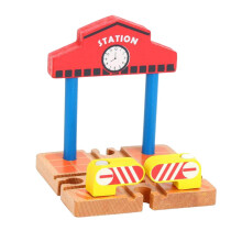 Fantasy Wooden Toy Set for Children - Train Station, Petrol Station, Platform Playset, Eco-Friendly, Durable Design