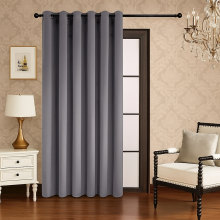 (Grey, 66 x 84 in (5.5ft x 7ft) - Single Panel Door Curtain) Crushed Velvet Eyelet Curtains - Readymade Lined Drapes for Bedroom & Living Room