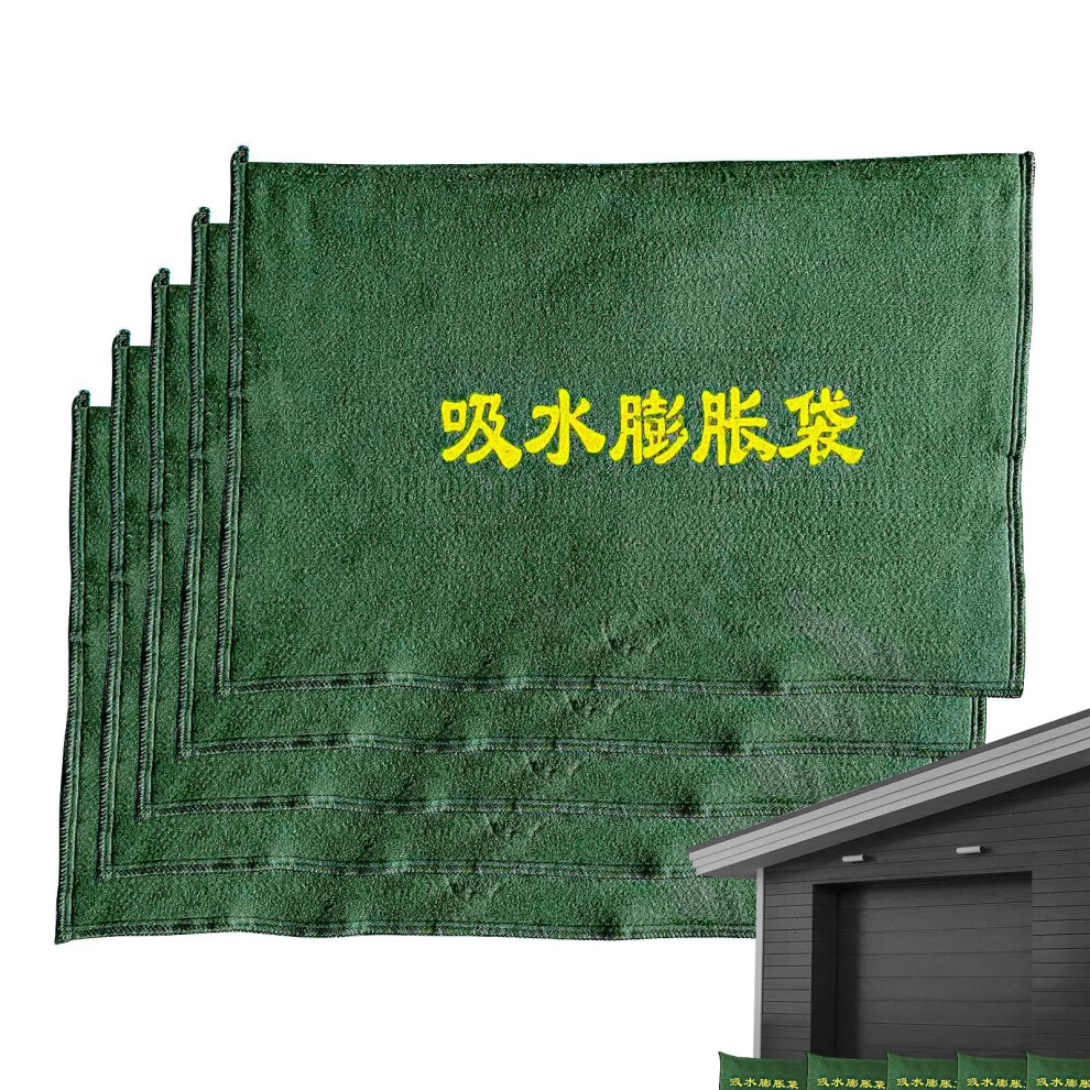 Water-Absorbing Sandbags, 5 Pack Flood Barrier Dams, Reusable Sandless Flood Protection Bags For Garage Door And Basement 6482260211077