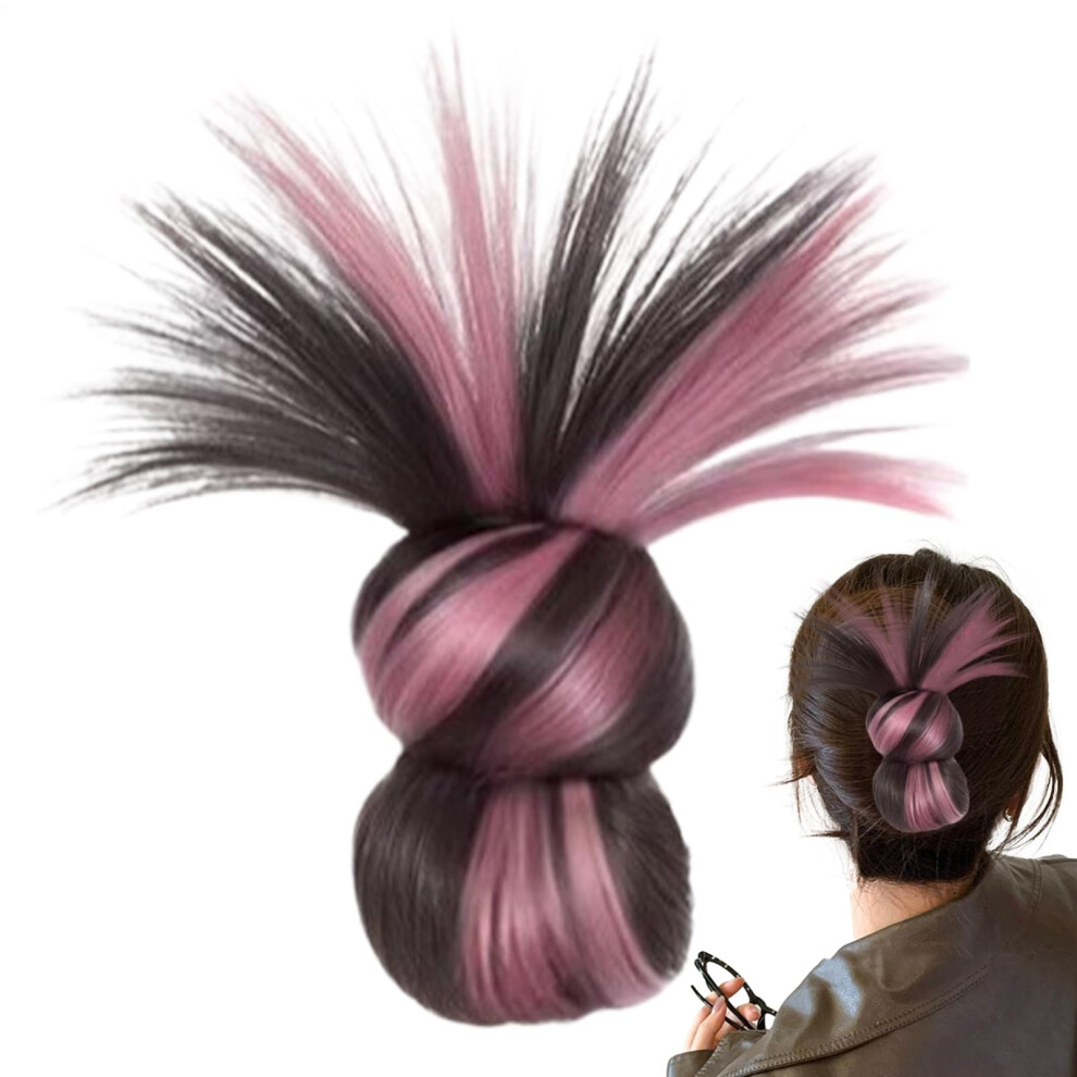 Unisex Light Haarknoten-Perã¼Cke Synthetisch Fã¼R Frauen Und Mã¤Dchen, Rose Farbige Haarknotenverlã¤Ngerung Fã¼R Alltag Und Festivals