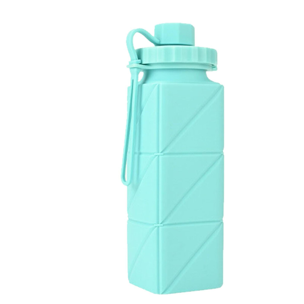 Square Foldable Water Cup 600 ml Silicone Portable Travel Bottle Leak-Proof Reusable Lightweight Blue-image-OPC-PK6NH2P-NEW