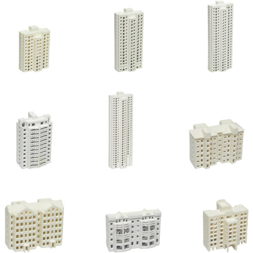 Realistic Apartment Building Model Unpainted 1/800 Scale Miniature Landscape Design Solid Structure Indoor Decor 2