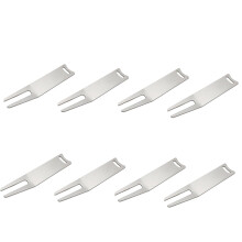 Golf Divot Tool 8 Pack - Curved Spike Golf Green Repair Tool for Bending Turf Grass and Lawn Care