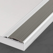 Treppenkantenschutzstreifen Trim, Stufenkantenschutzleisten for Laminatböden, Grey Anti-Slip Stair Edging, 1m (3.3FT)