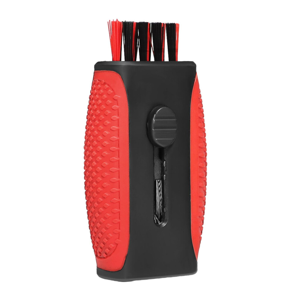 2-in-1 Pocket Cleaning Brush for Golf Ball Grooves, Durable Wedge Cleaner Tool, Red Color, Compact Design-image-OPC-PK6NJJF-NEW