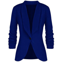 Women's Flared Slim Fit Blazer Sky Blue Elegant Work Jacket Long Sleeve Loose Fit Formal Business Top