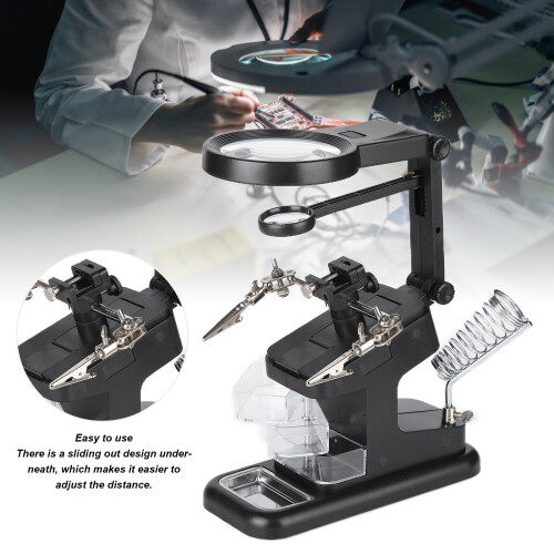 TH‑7026 Desktop-Lupe mit 10 LED-Lichtern, 3X/4,5X/25X, 75 mm 2