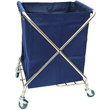 Laundry Cart Folding Laundry Sorter Basket Rolling Laundry Bin with Wheels and Handle YELLOW (Blue)