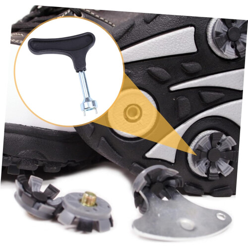 1Satz Golf Shoe Spike Remover Ergonomic Design Portable High-Quality Material Quick Spike Replacement Tool 1