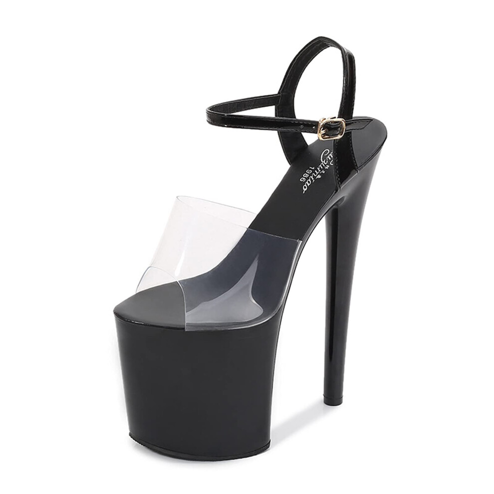 Women's High Heels 20 cm Stripper Pole Dance Shoes Plus Size Unisex 38 EU Black for Nightclub Party Performance
