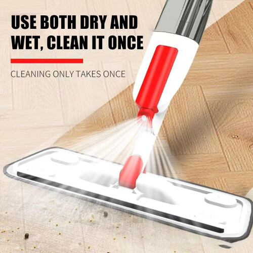 Mop with Drain Bucket - Cube Set | Microfibre Flat Mop with Sprayer for Bathroom and Laminated Floors 1