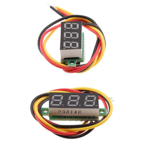 2 Pcs LED DC 0-100V Voltmeter Digital Voltage Meter Testers