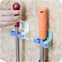Raindrops Mop Clip Self-Adhesive Holder 8.50x6.00x4.50cm Green