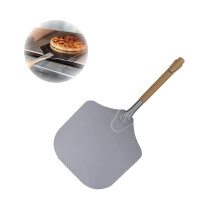 Pizza Peel Paddle, Premium Aluminum Pizza Shovel with Oak Handle, 66cm Long, Pizza Turning Tool for Home Baking