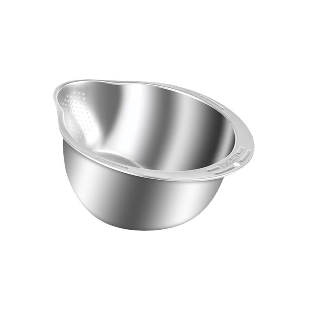 Stainless Steel Rice Strainer Bowl, Food-Safe Sieve for Washing Rice, Fruits, and Vegetables, Multifunctional Drainage Basket-image-OPC-PK6PNNB-NEW