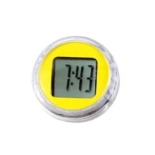 (Yellow) Waterproof Mini Motorcycle Bike Sticky Digital Display Clock Watch Office Decor BoSaiDq