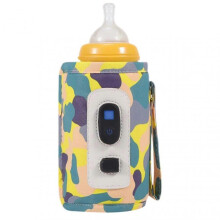 (Camouflage Yellow) Portable Bottle Warmer, Baby Bottle Warmer for All Bottles, Adjustable Bottle Warmer with LED Display