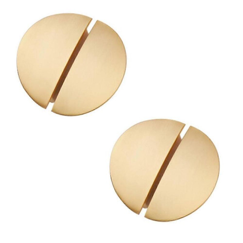 4-Pack Solid Zinc Alloy Half Moon Cabinet Pulls, Gold Drawer Dresser Handles Kitchen Hardware 64Mm 2