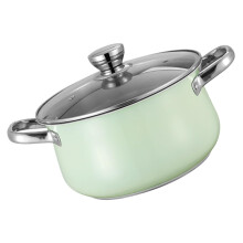 Stainless Steel Soup Pot 8 Quart, Induction Compatible Deep Stockpot with Lid, Multifunctional Cooking Pot in Green