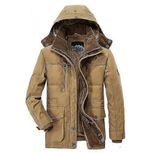 (5XL, khaki) Winter Jacket Men Size - Camel