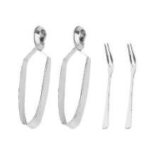 4 Pcs Stainless Steel Set Eating Snail Fork Snail Utensils Cocktail Forks Escargot Serving Tongs Snail Tong Fork Set