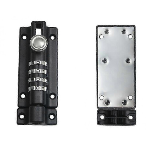Combination Lock Hasp, Code Door Lock, Waterproof 4 Digit Combination Lock with Screws, Blackz 2