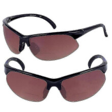 (High Definition Amber, 2) 2 Pair Of Unisex Bifocal Sport Wrap Sunglasses - Outdoor Reading Sunglasses - Black/high Definition Amber - 3.00z