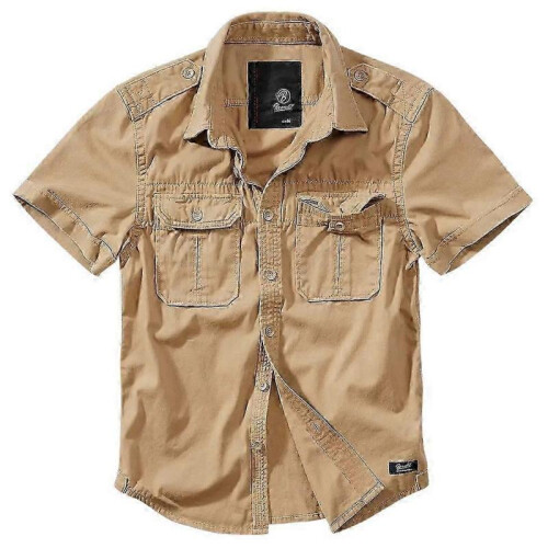 (Xxl, Camel) Vintage Shortsleeve Shirt