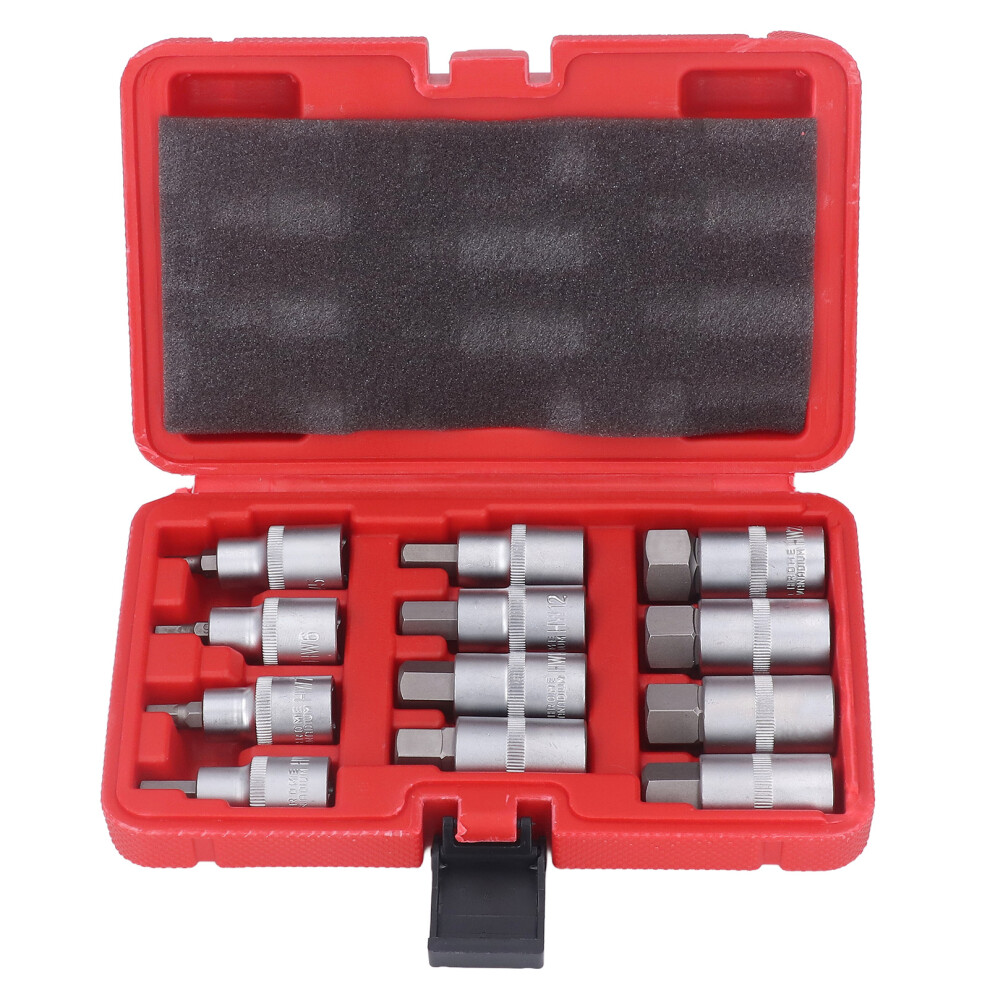 12Pcs Drive Socket Set Steel High Hardness Wear 8130196095916