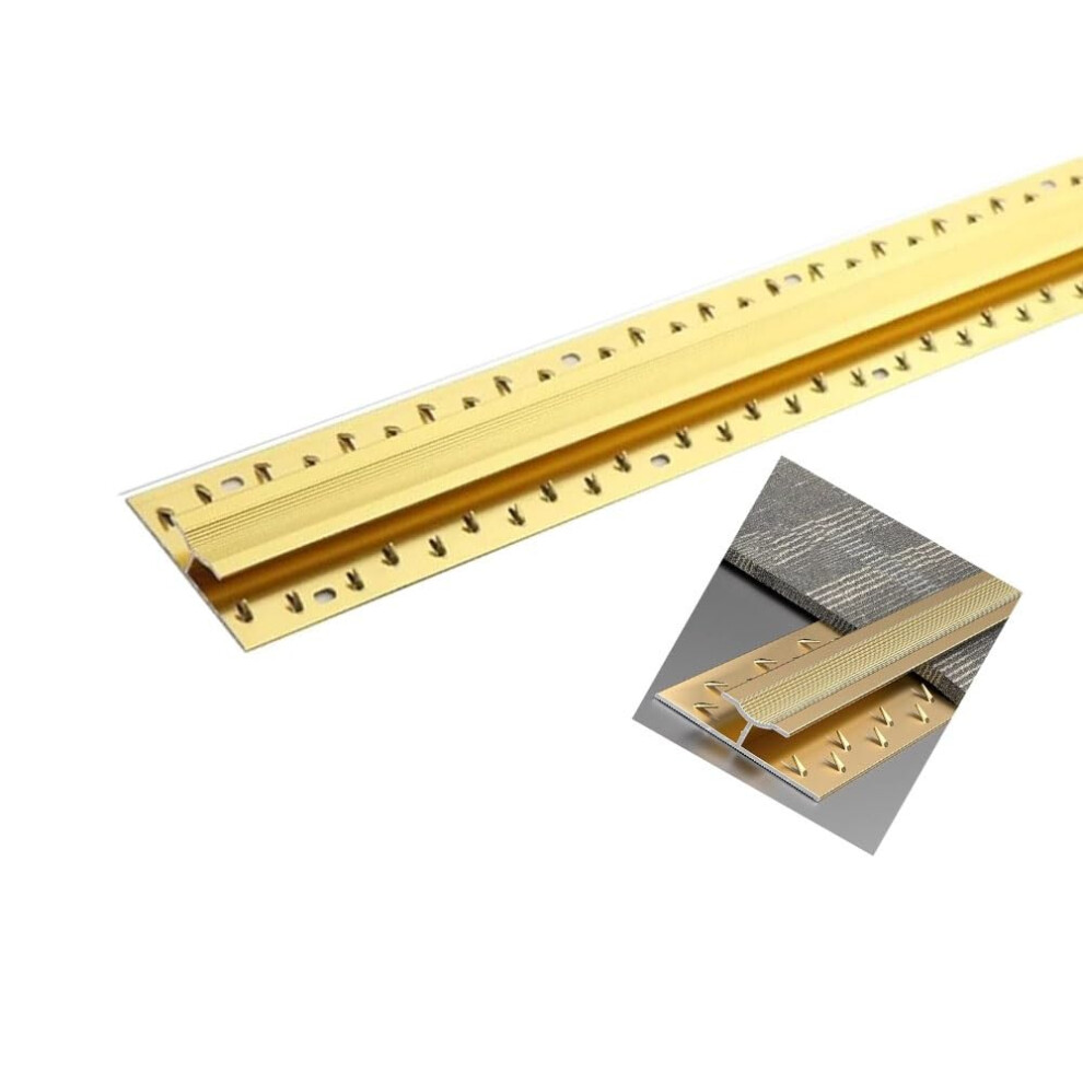 Robust Aluminum Transition Strip - Non-Slip Strip For Carpet And Tiles In Offices And Hotels (Gold, 0.9M/3Ft) 6038364854353