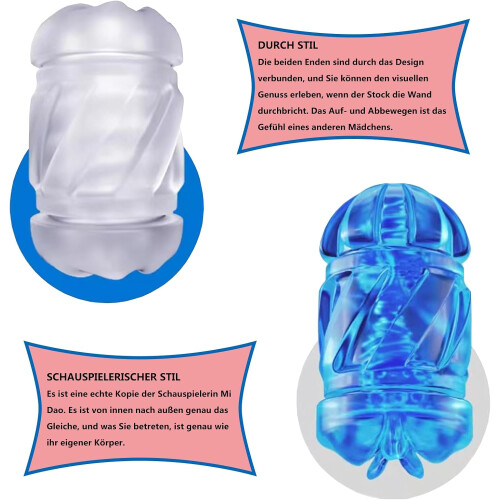 Double Handle Masturbator Replacement Insert - Soft Silicone, Compatible with Most Models, Realistic Feel, Easy to Clean 2